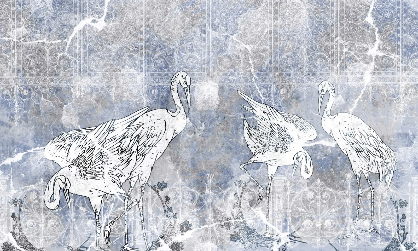 Fototapeta Artystyczne żurawie — powiększenie wzoru