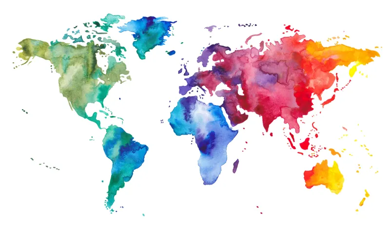 Fototapeta Mapa świata akwarela