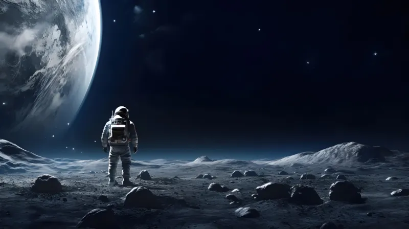 Fototapeta Astronauta na księżycu