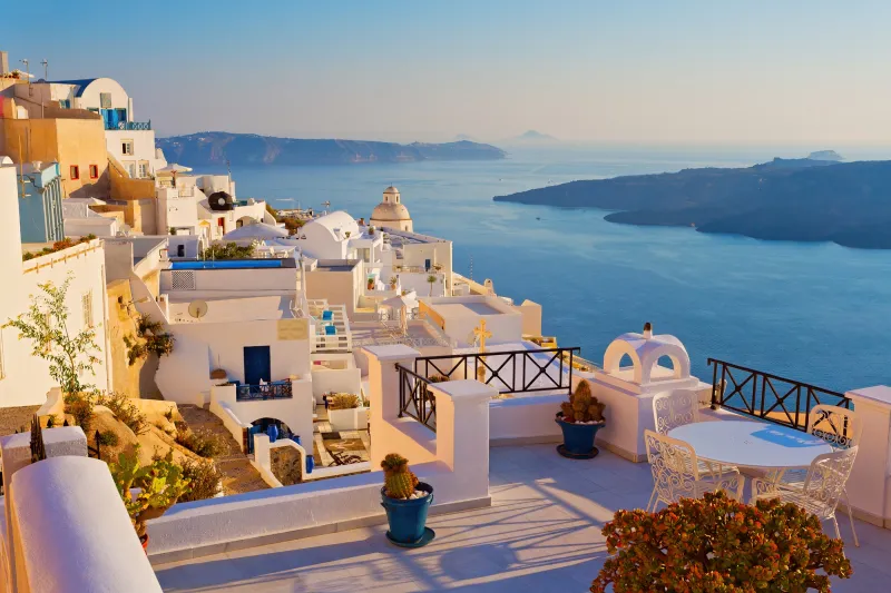 Fototapeta Santorini Widok na Morze