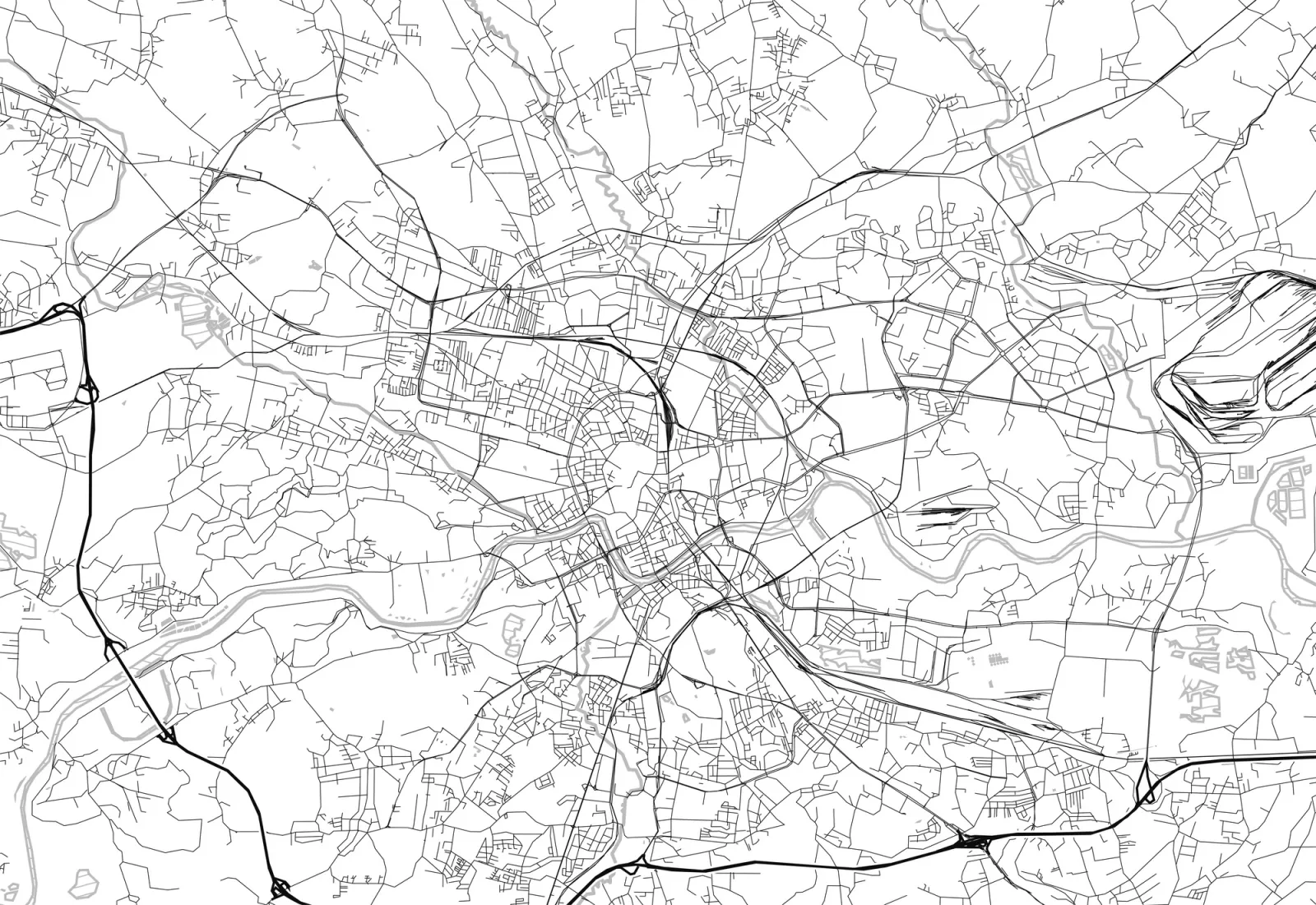 Fototapeta Mapa Krakowa — powiększenie wzoru