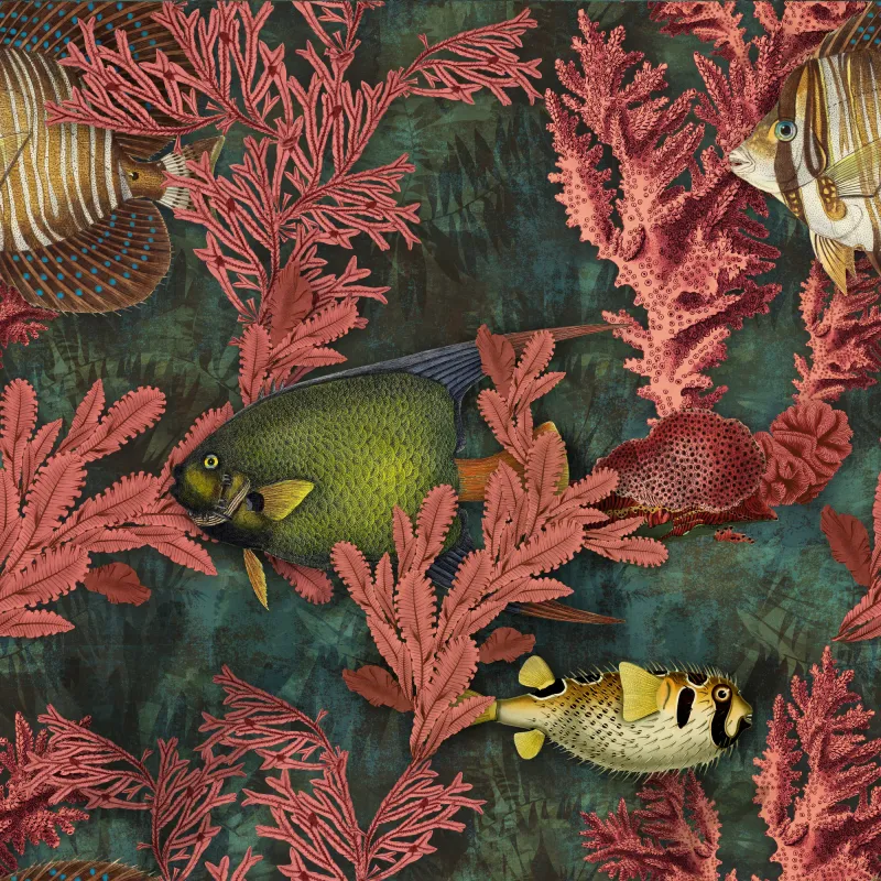 Fototapeta Wzór z głębią oceanu - rafa koralowa