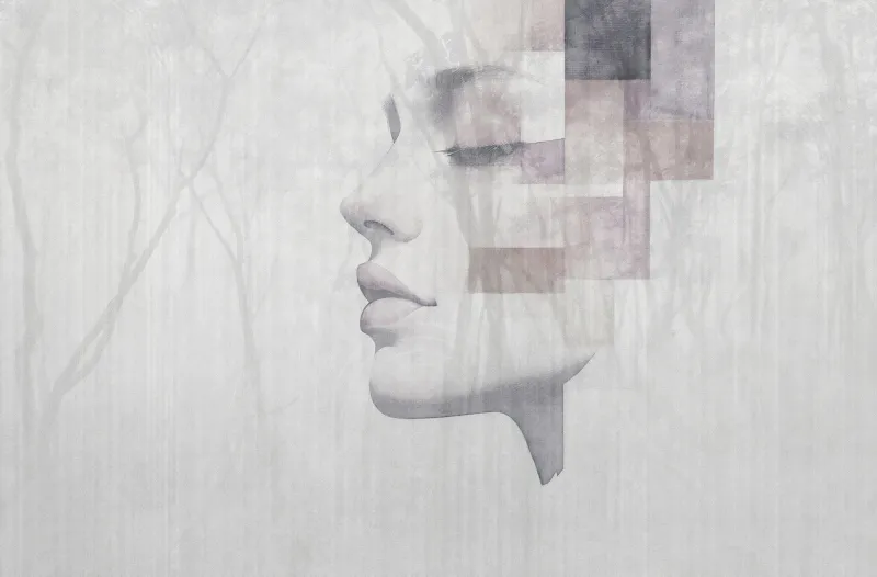 Fototapeta Twarz kobiety z elementami geometrycznymi