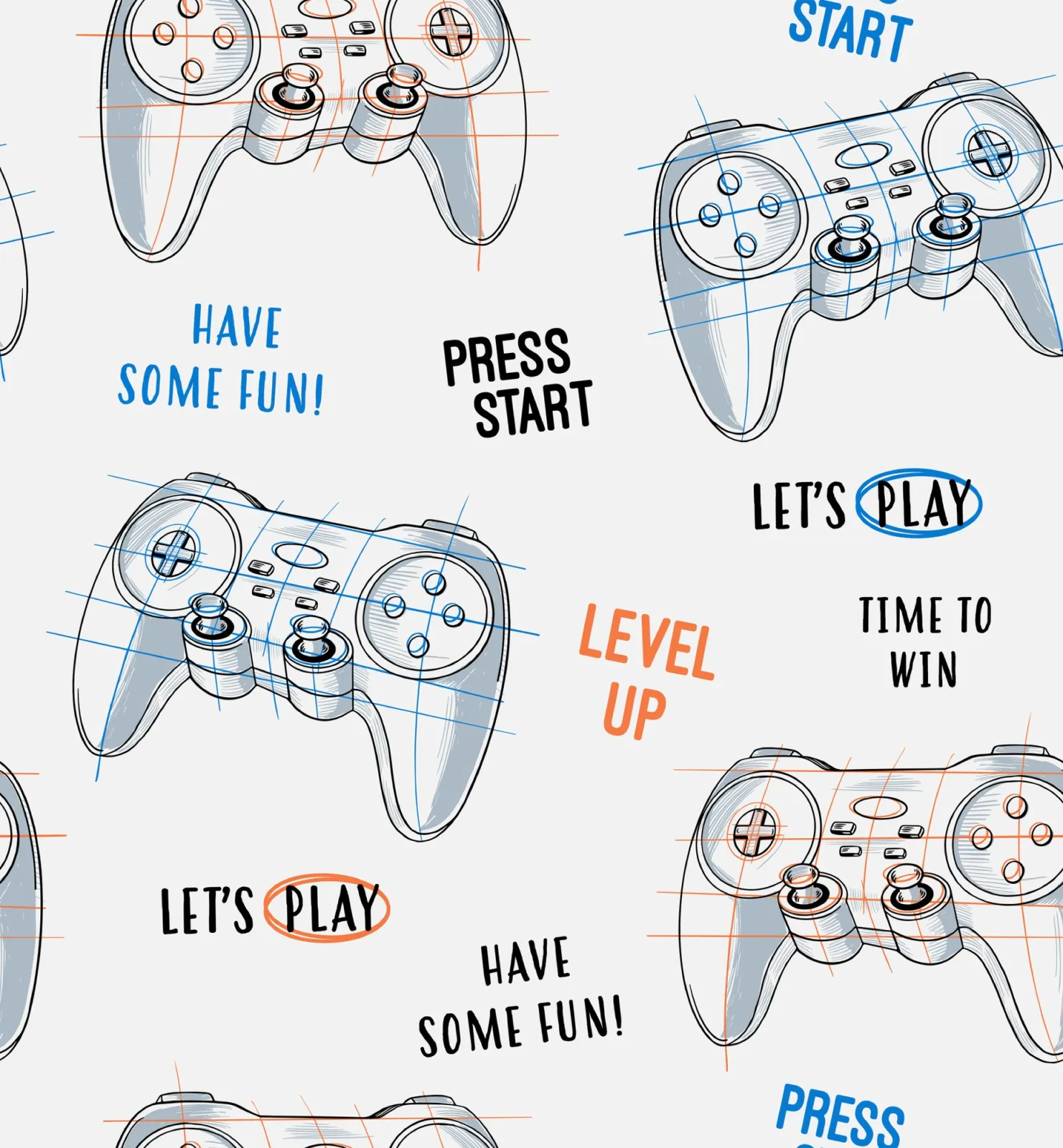 Fototapeta Gamepad i napisy — powiększenie wzoru