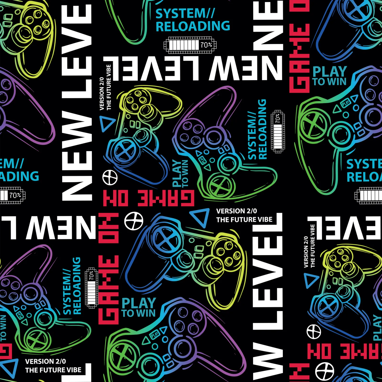 Fototapeta Joysticki i napisy — powiększenie wzoru