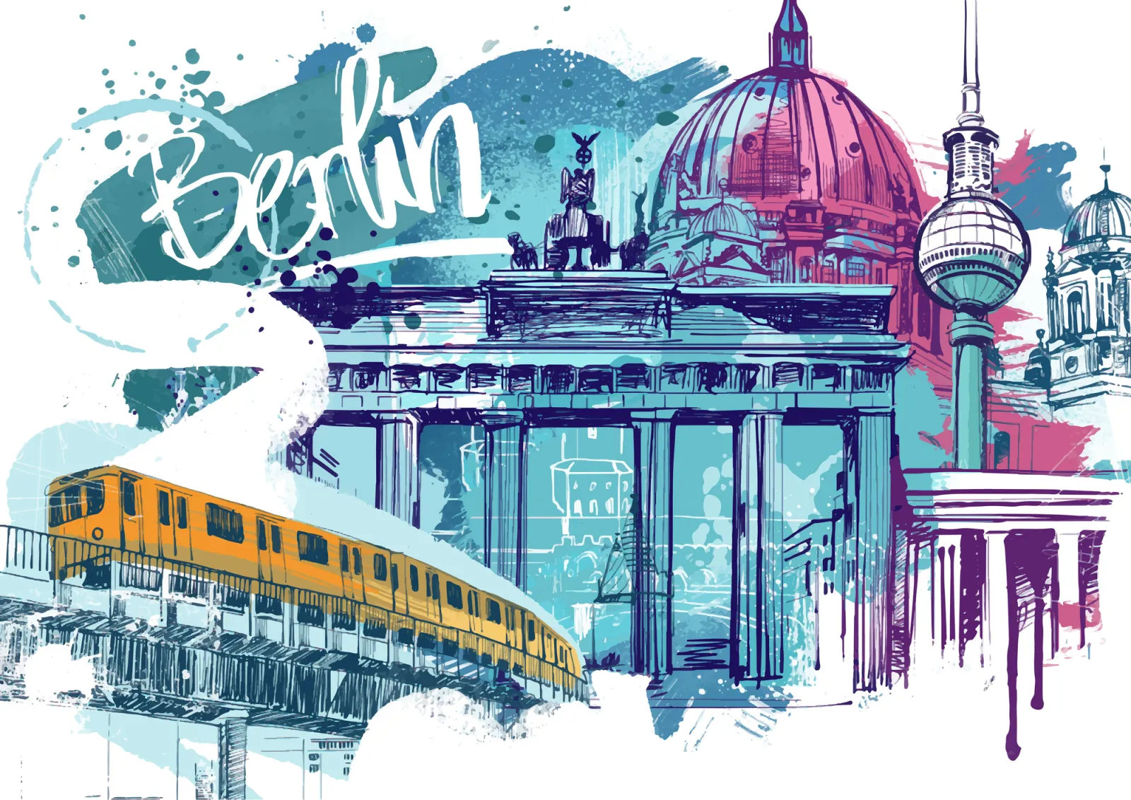 Fototapeta Podróż po Berlinie — powiększenie wzoru