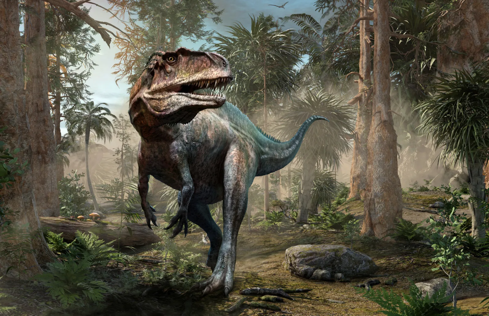Fototapeta Dinozaur w lesie — powiększenie wzoru