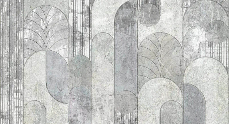 Fototapeta Łuki i wachlarze art déco na betonie