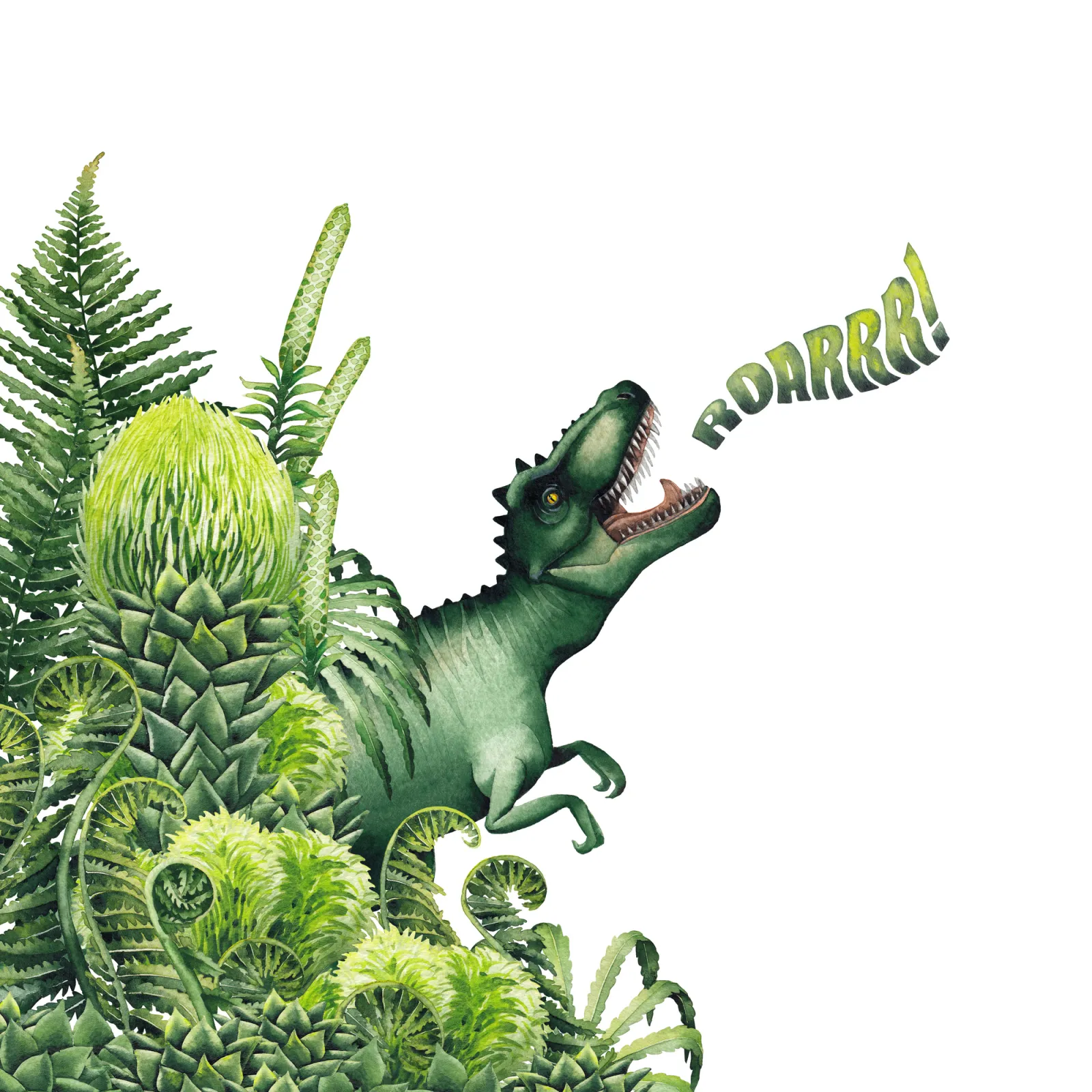 Fototapeta Dinozaur akwarela — powiększenie wzoru