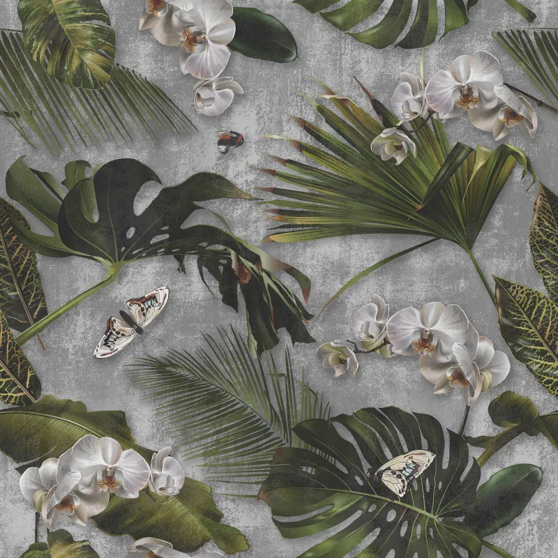 Fototapeta Orchidea i liście palmy