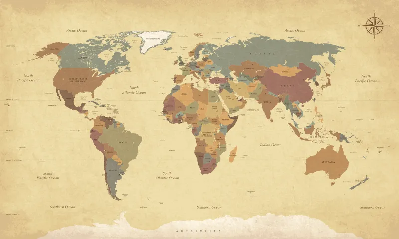 Fototapeta Mapa świata w stylu vintage
