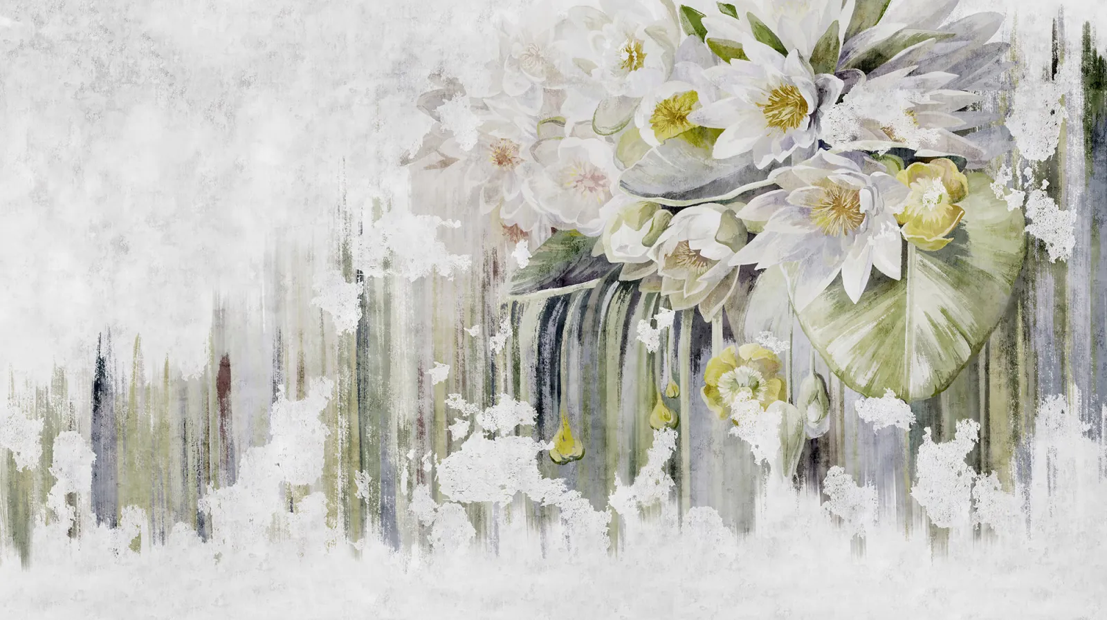 Fototapeta Piękny bukiet lilii wodnych — powiększenie wzoru