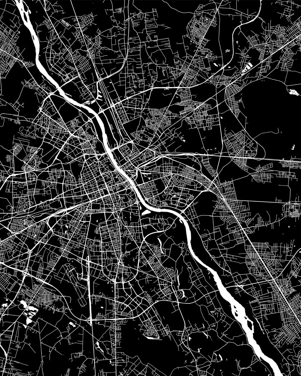 Fototapeta Mapa Warszawy — powiększenie wzoru