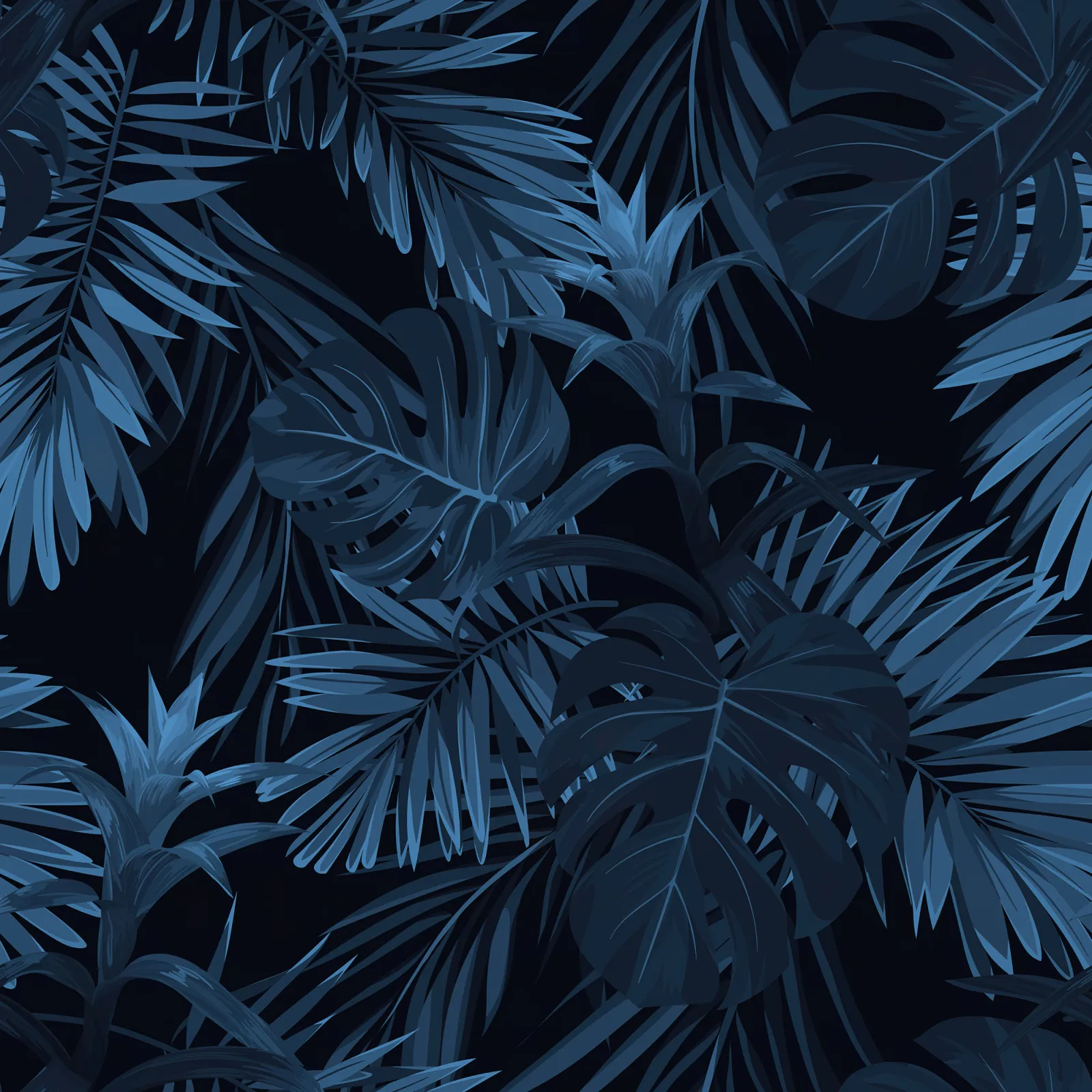 Fototapeta Egzotyczne liście monstera i palmy — powiększenie wzoru