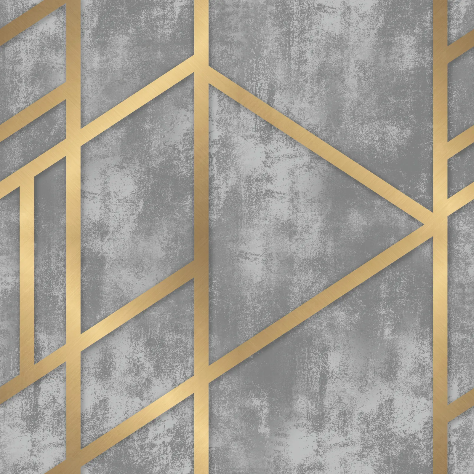Fototapeta Geometryczne linie w kolorze złota na szarym betonie — powiększenie wzoru