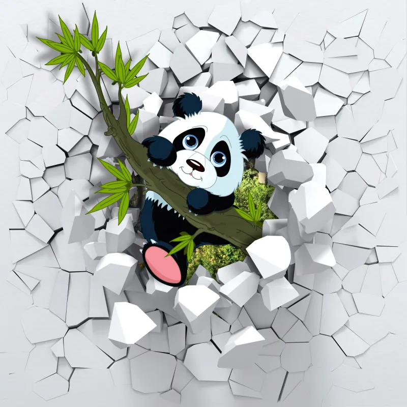 Fototapeta Panda burzy ścianę