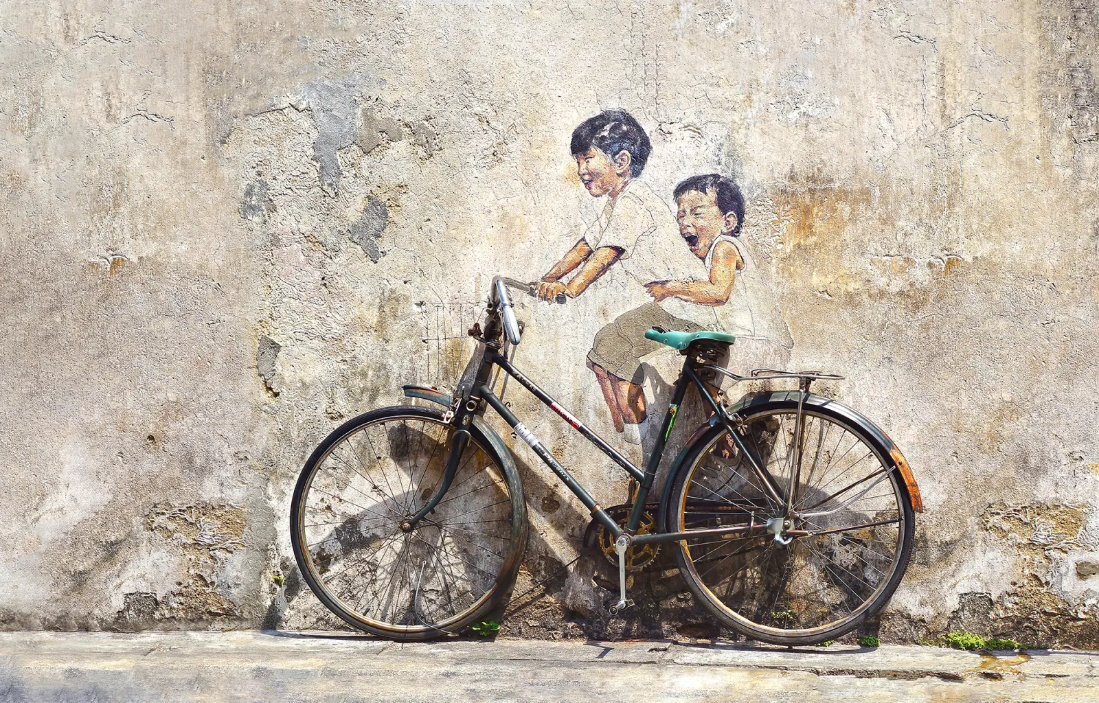 Fototapeta Mural Dzieci na Rowerze — powiększenie wzoru