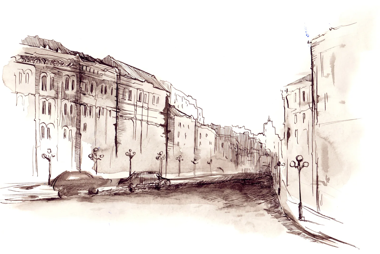 Fototapeta Miasto Ilustracja — powiększenie wzoru