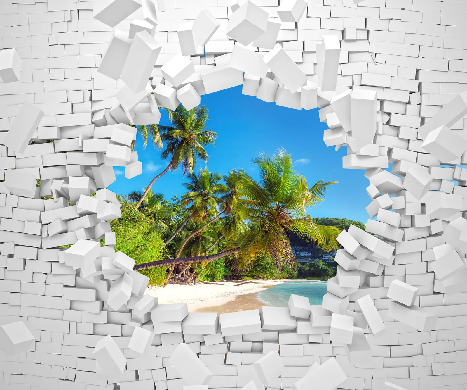 Fototapeta Tropikalna plaża 3D — powiększenie wzoru