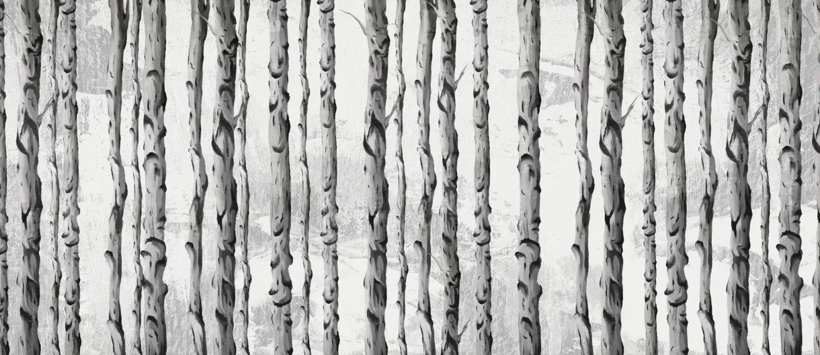 Fototapeta Malowane brzozy — powiększenie wzoru